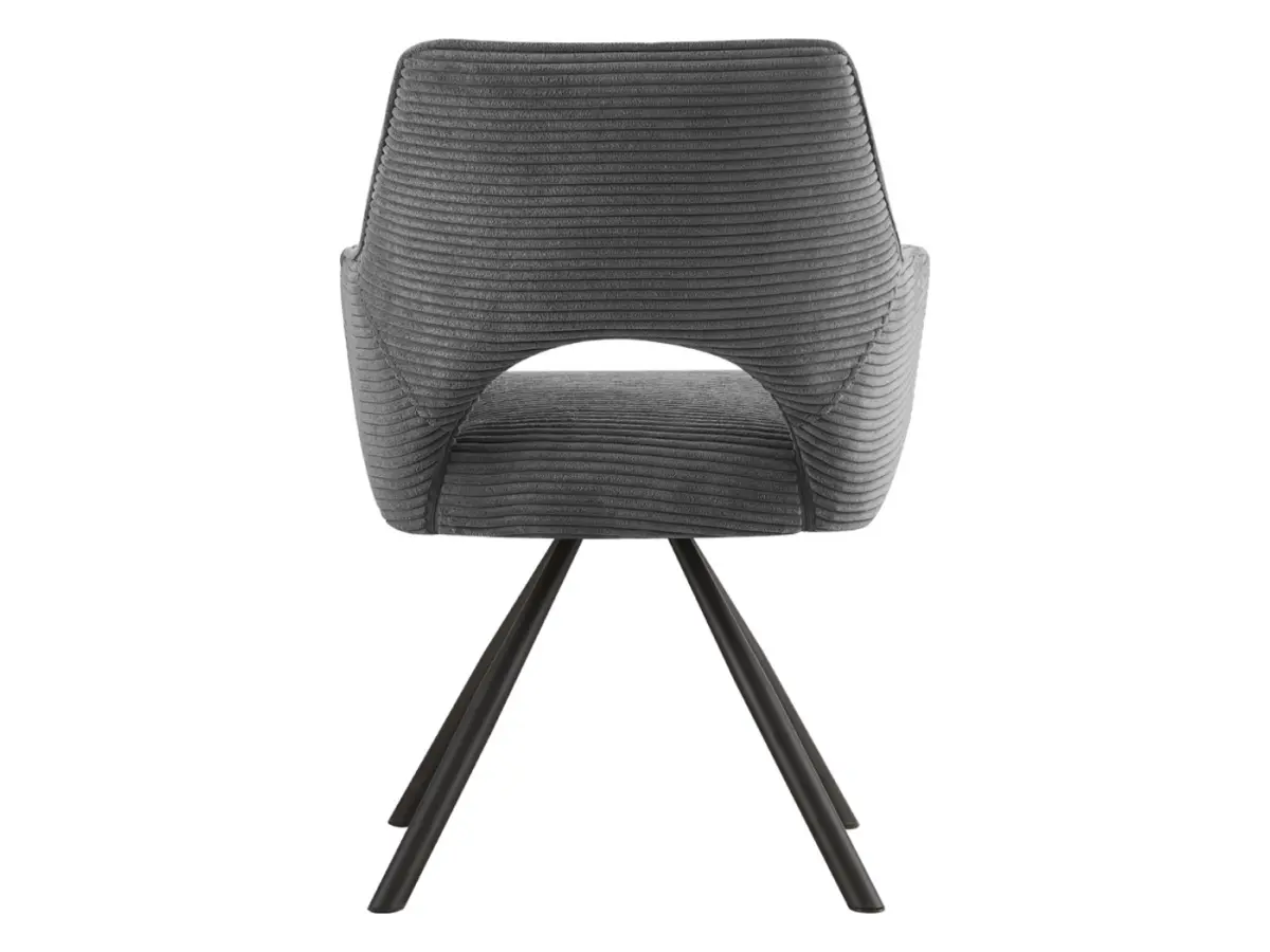 Silla tapizada Jason giratoria de pana gris