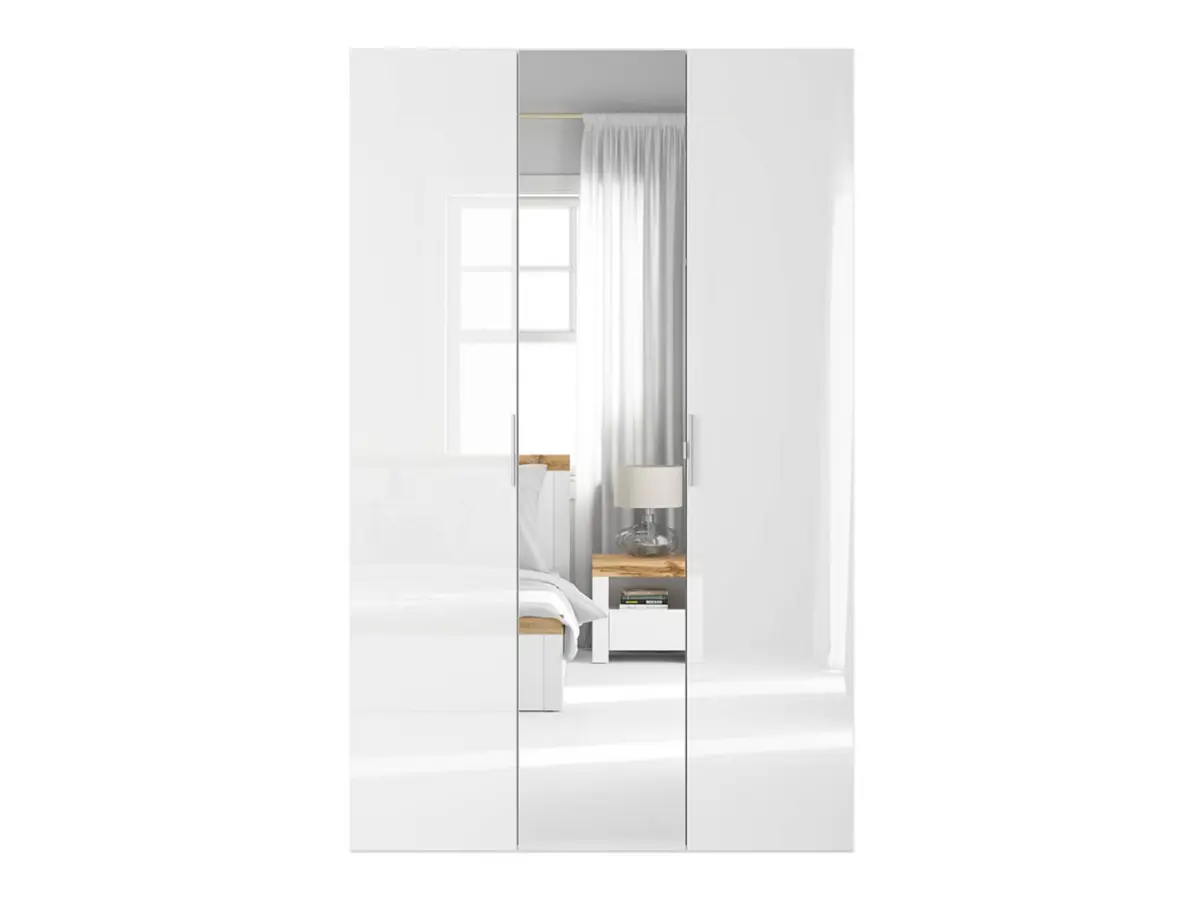 Armario modular Flex 150 cm con puertas y espejo blanco brillo