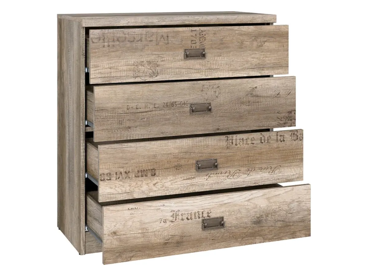 Комод Malcolm 80 см с 4 ящиками дуб canyon monument принт