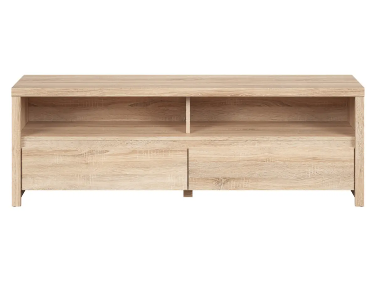 Mueble RTV Kaspian 143 cm con 2 cajones y estante roble sonoma