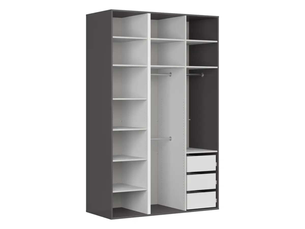Armario modular Flex 150 cm con 3 puertas grafito/roble artisan