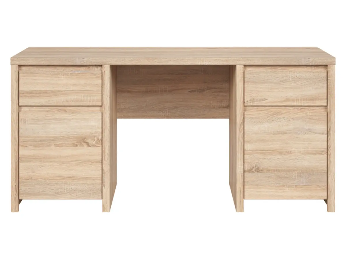 Escritorio Kaspian 160 cm con 2 puertas y cajones roble sonoma