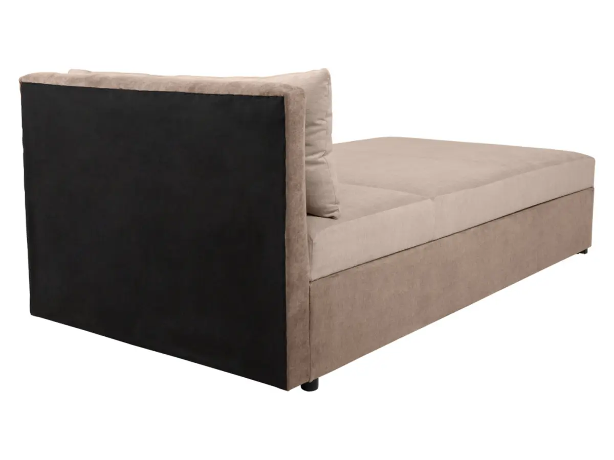 Sofá cama Rico con arcón y respaldo ajustable beige