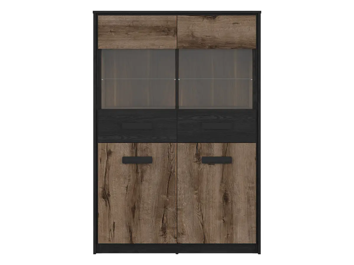 Vitrina Kassel 100 cm con 4 puertas roble monastery