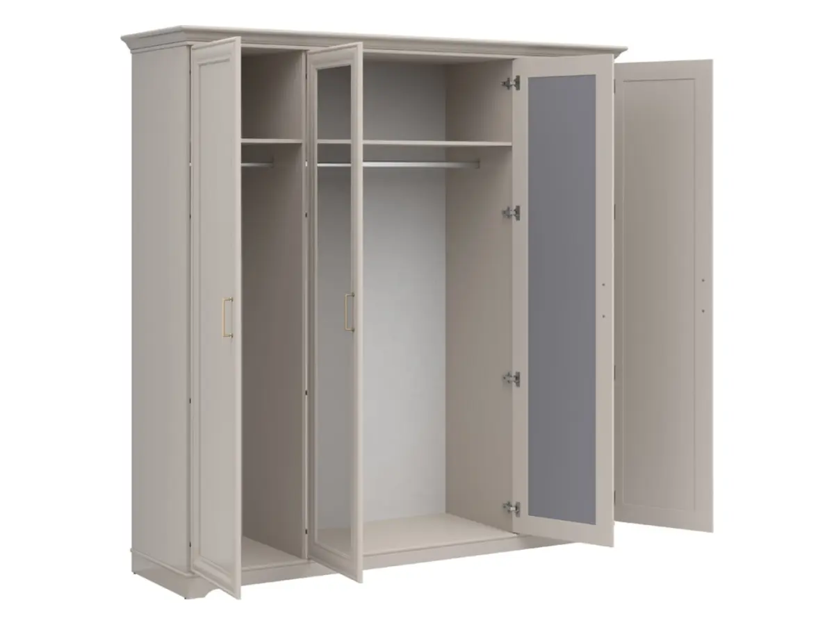 Armario de cuatro puertas Anga 210 cm con espejo cachemira