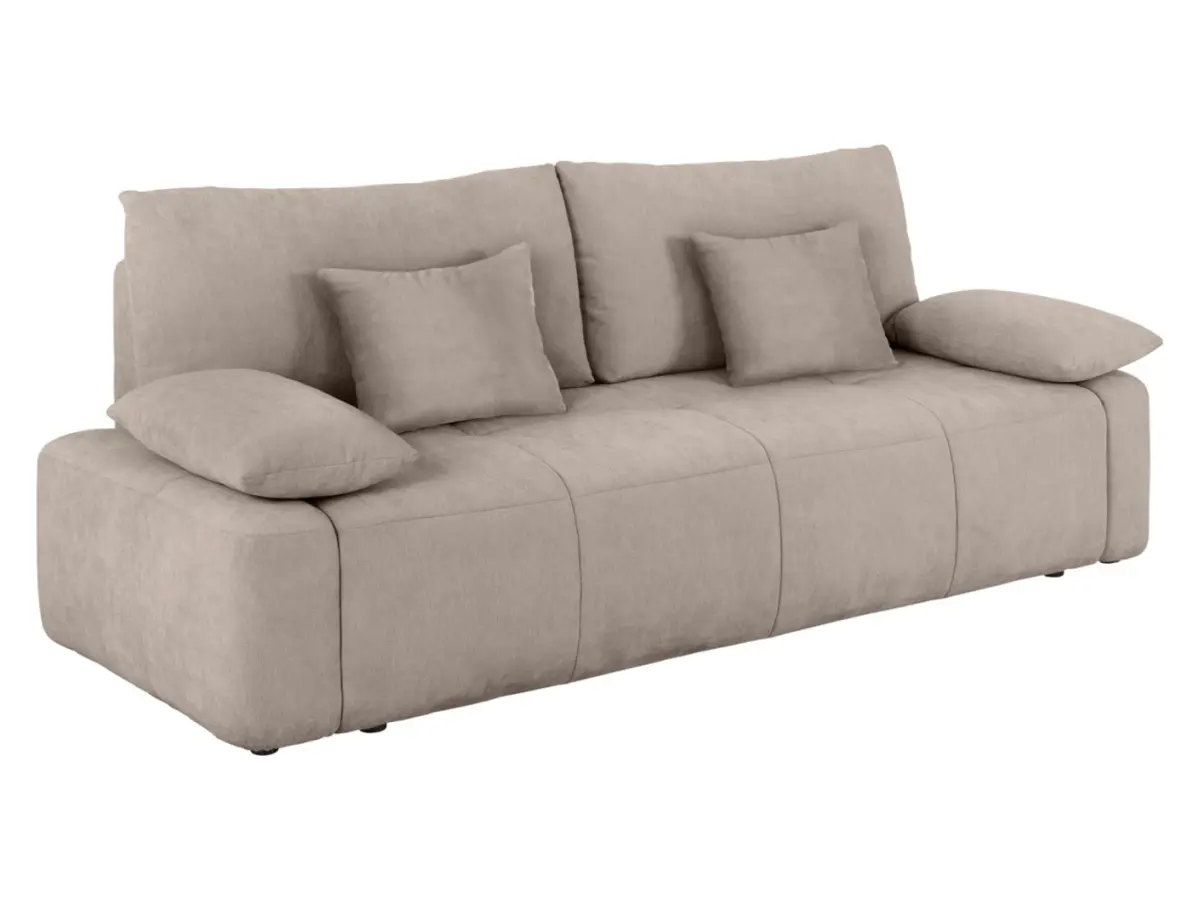 Sofá de tres plazas Hello convertible con arcón taupe