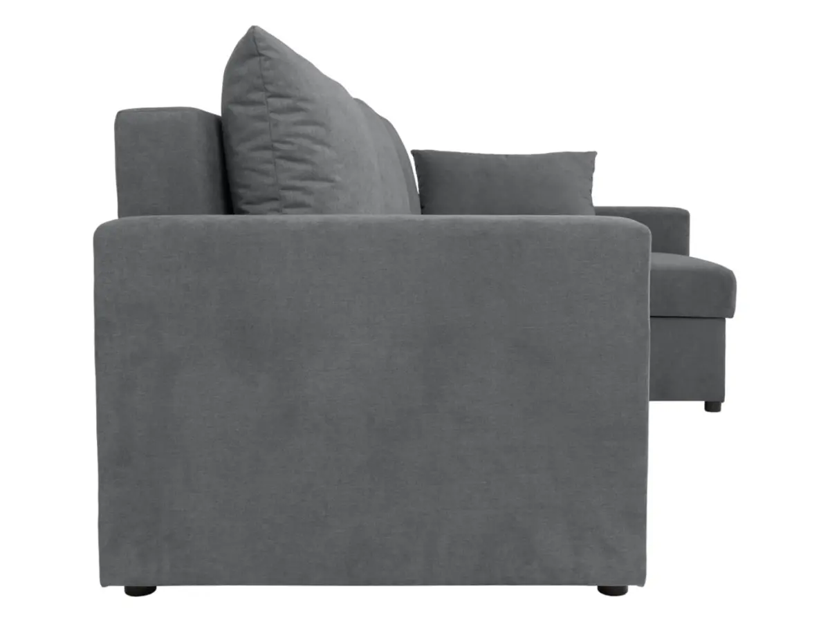 Sofá rinconera universal Przemek IV con función de cama y contenedores gris