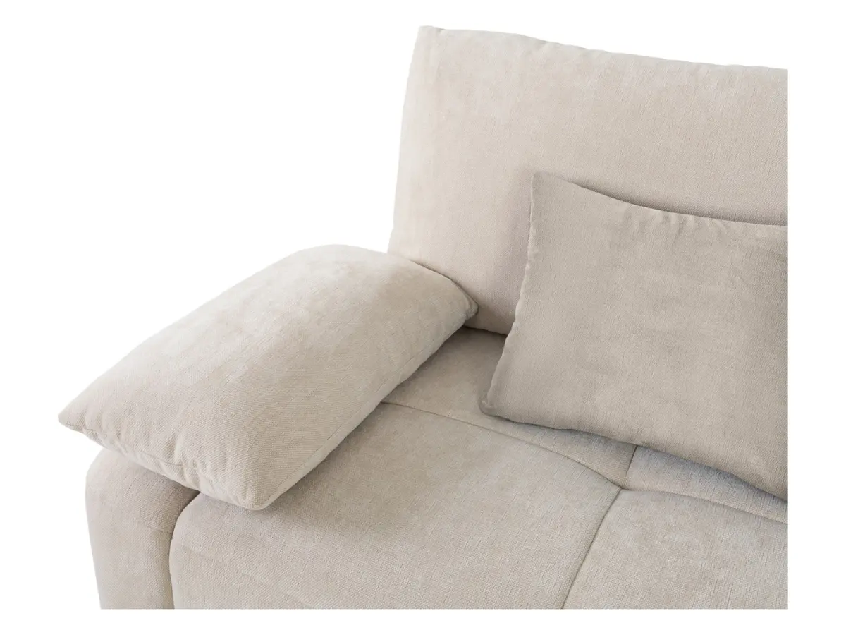Sofá de tres plazas Hello convertible con arcón beige claro