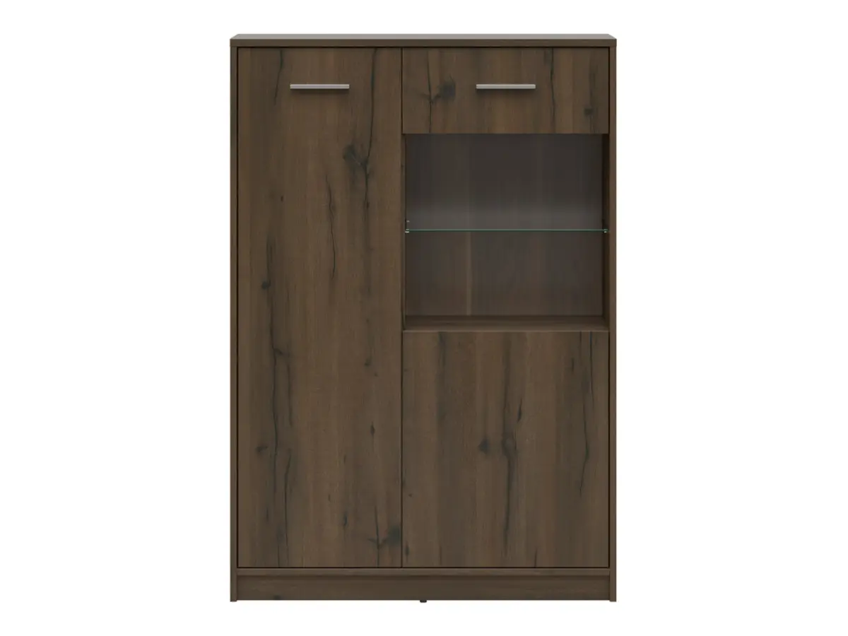 Vitrina Nepo Plus 90 cm con 2 puertas roble noble