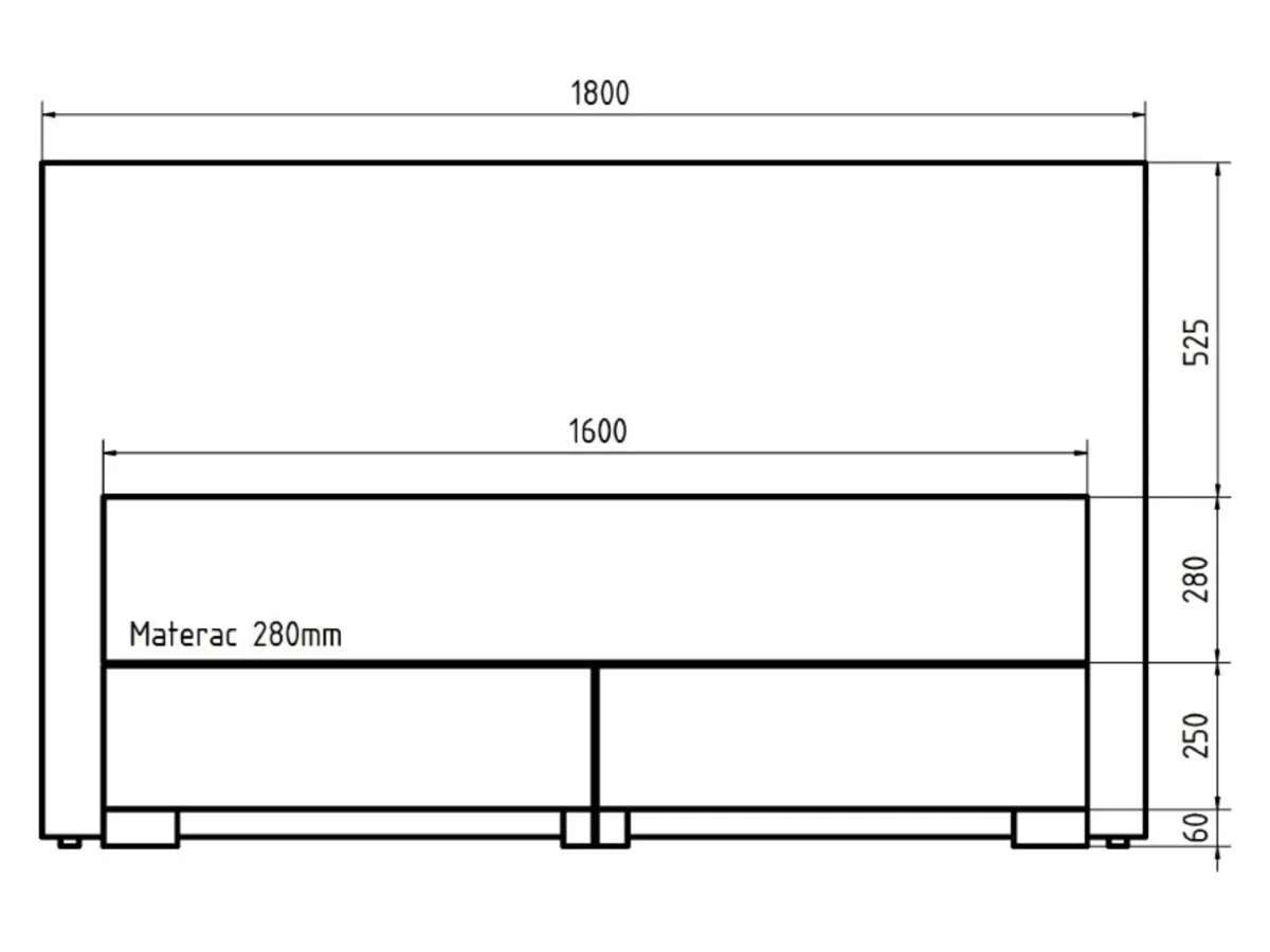 Cama continental Reve 160x200 con contenedor verde claro