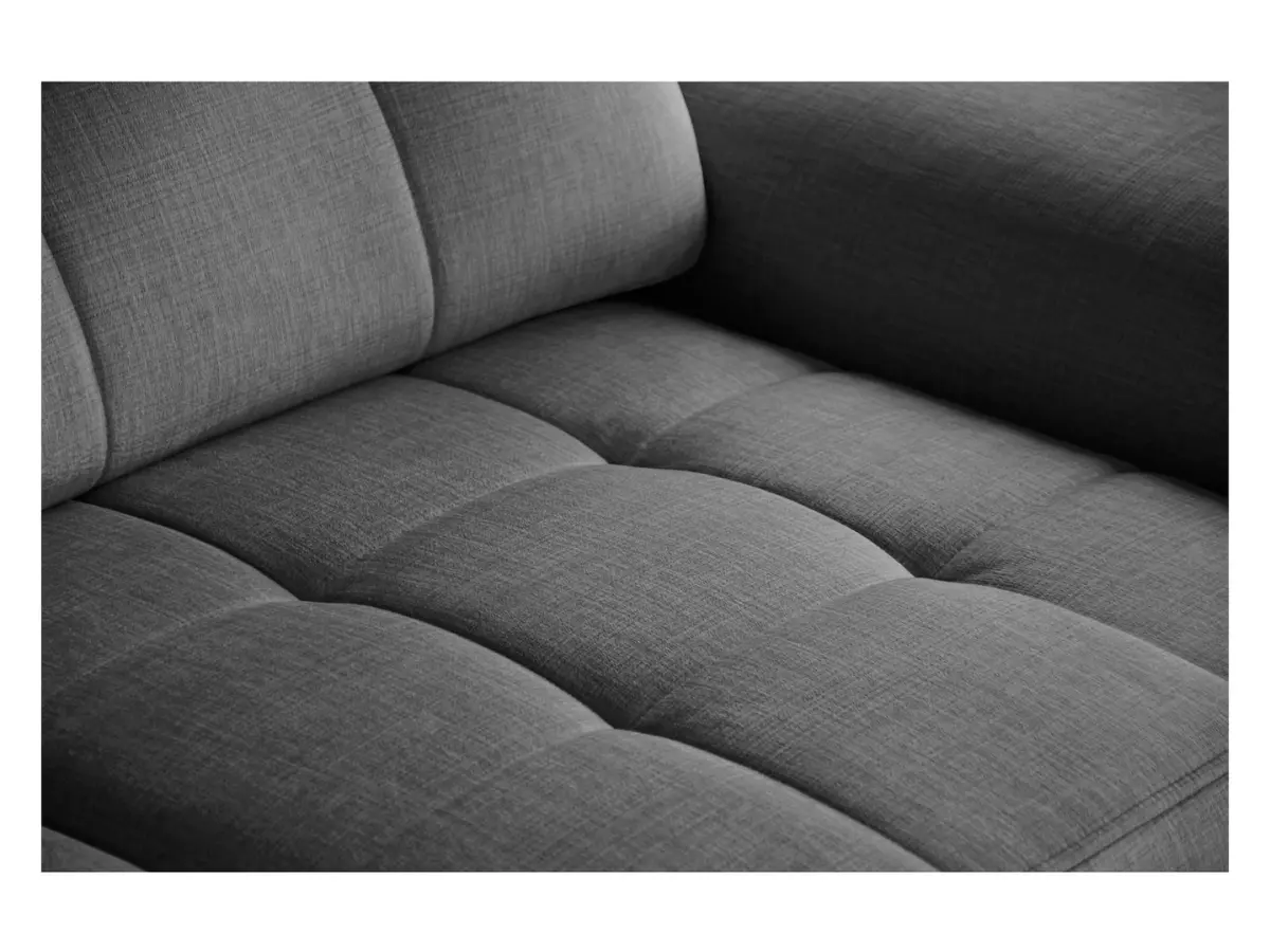 Sofá rinconera izquierdo Ariado plegable con arcón terciopelo gris