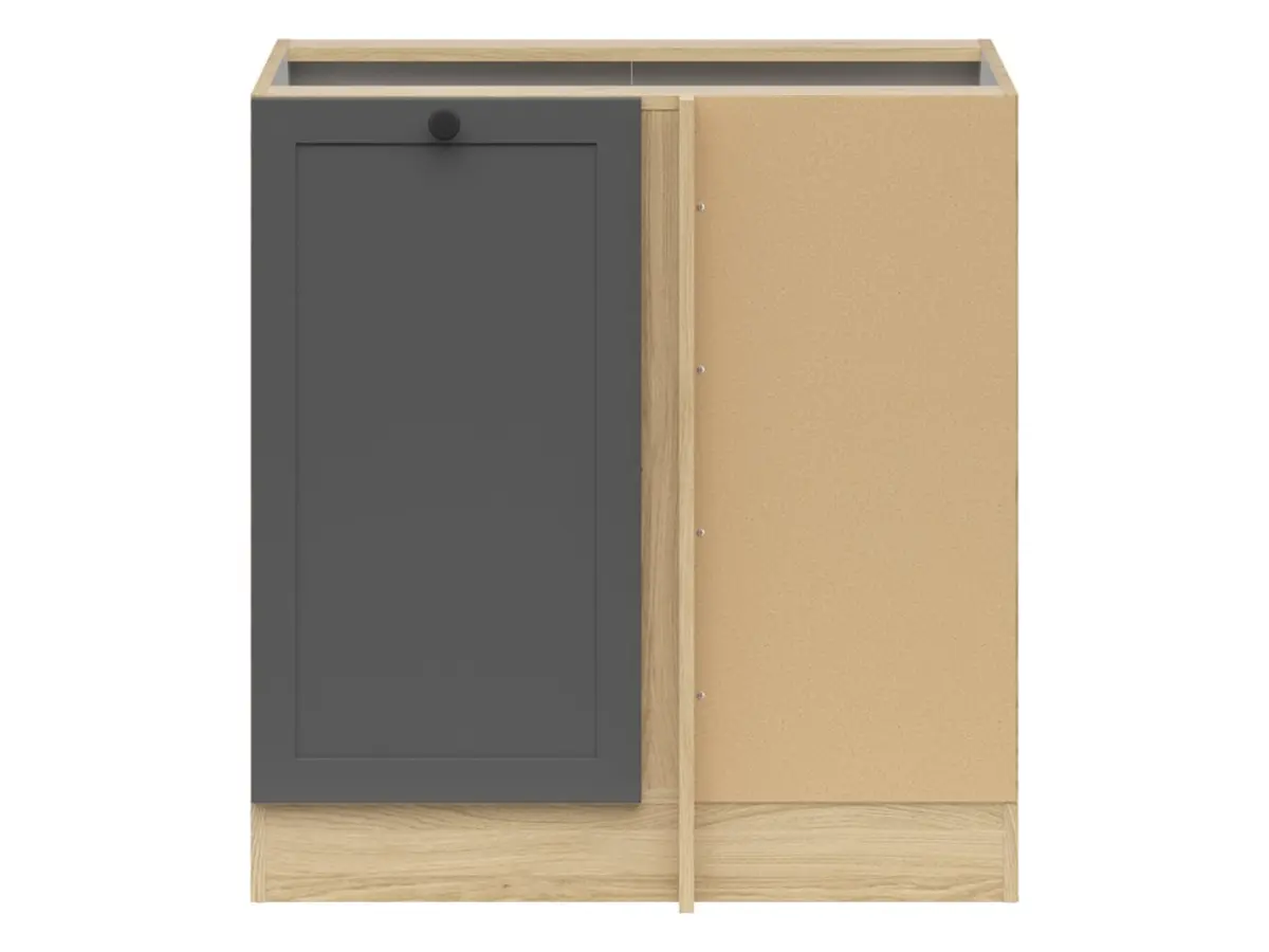 Armario bajo de cocina de rincón Junona Line derecho roble bernstein/grafito ocupa rincón 100x60 cm