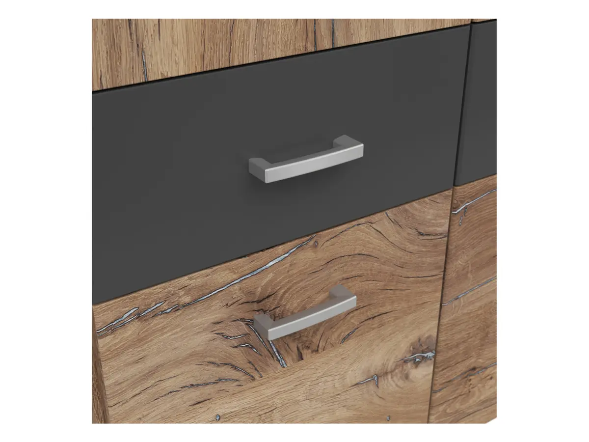 Armario de cuatro puertas Brando-4 181 cm con cajones roble flagstaff oscuro