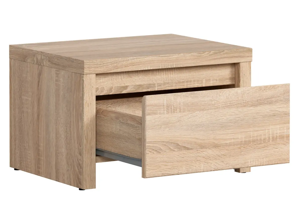 Mesita de noche Kaspian 51 cm con cajón roble sonoma