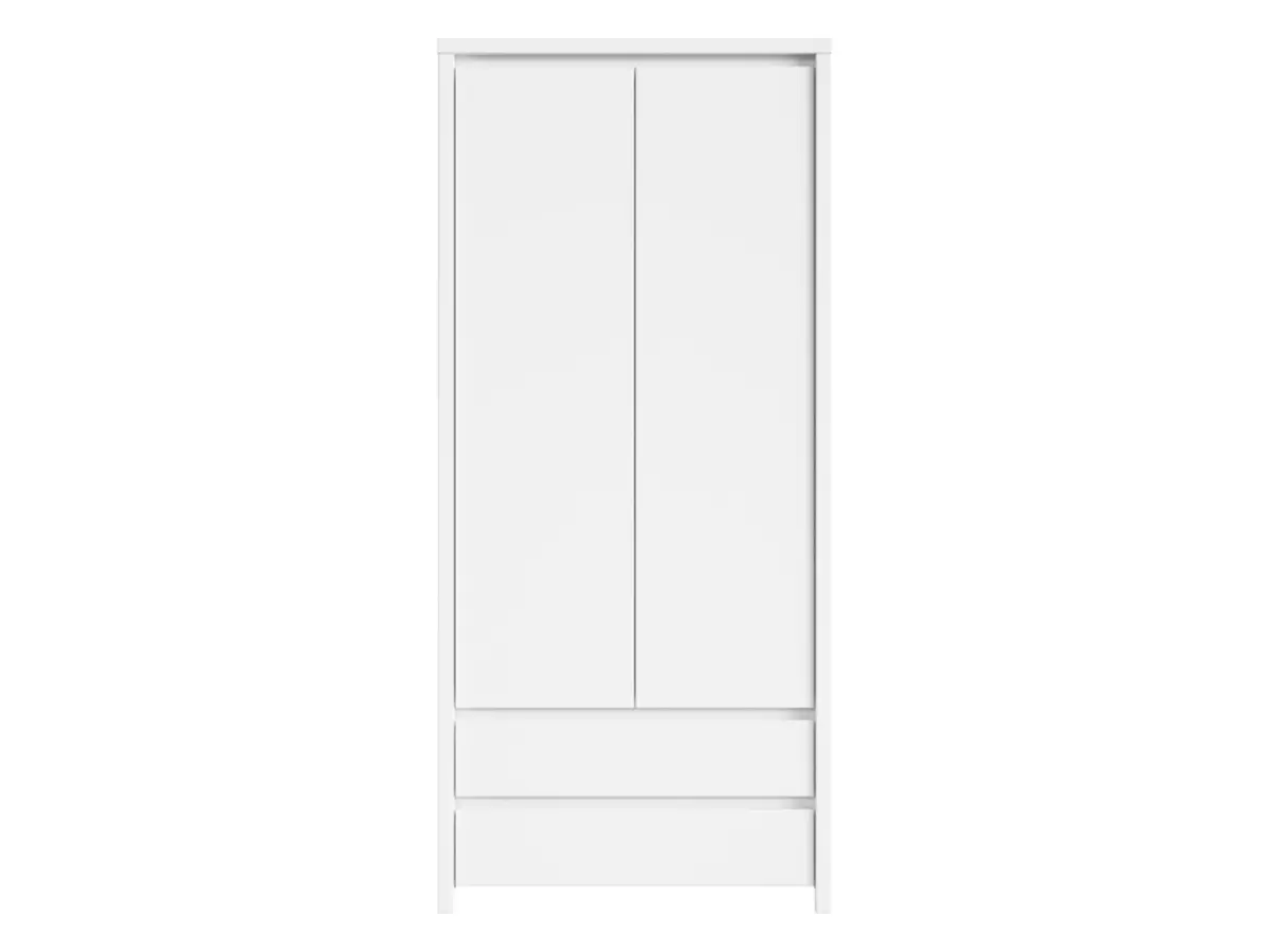 Armario de dos puertas Kaspian 90 cm con cajones blanco