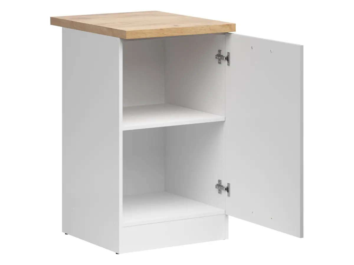 Armario bajo de cocina Junona Line 50 cm derecho gris claro brillo con encimera