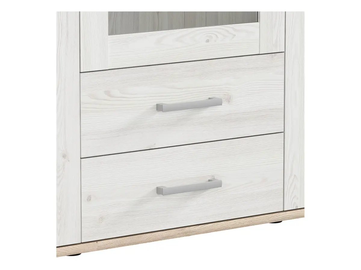 Vitrina Romance 156 cm con 3 puertas y 2 cajones alerce sibiu claro