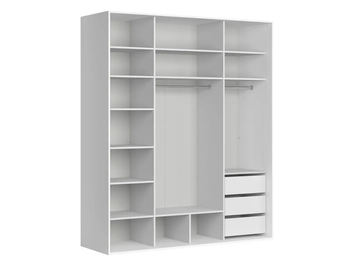 Armario de puertas correderas Flex 200 cm con espejo blanco