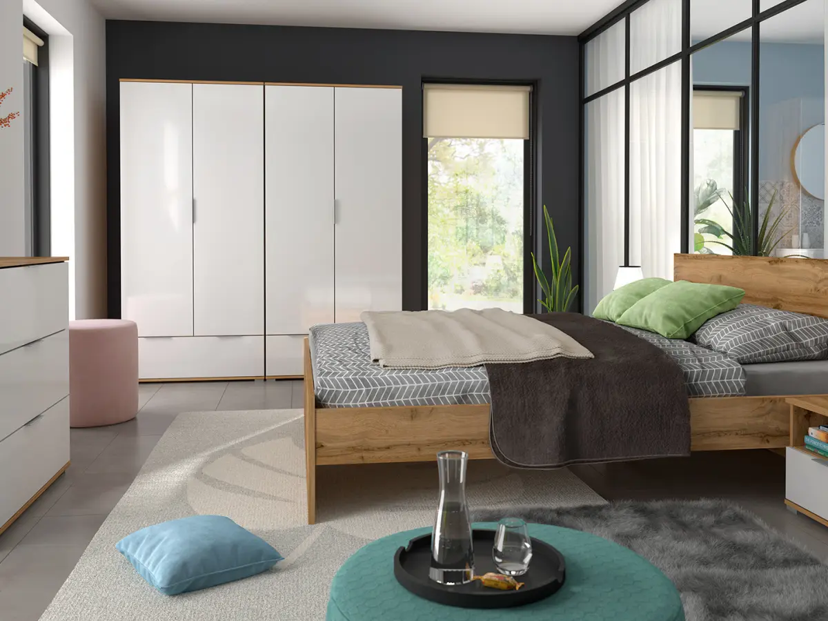 Cama Zele 140x200 roble wotan