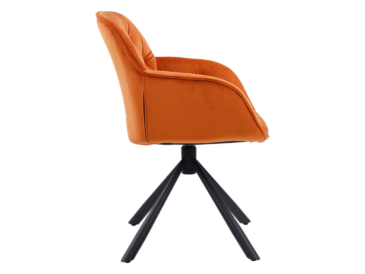 Стілець м'який Eileen поворотний велюровий помаранчевий