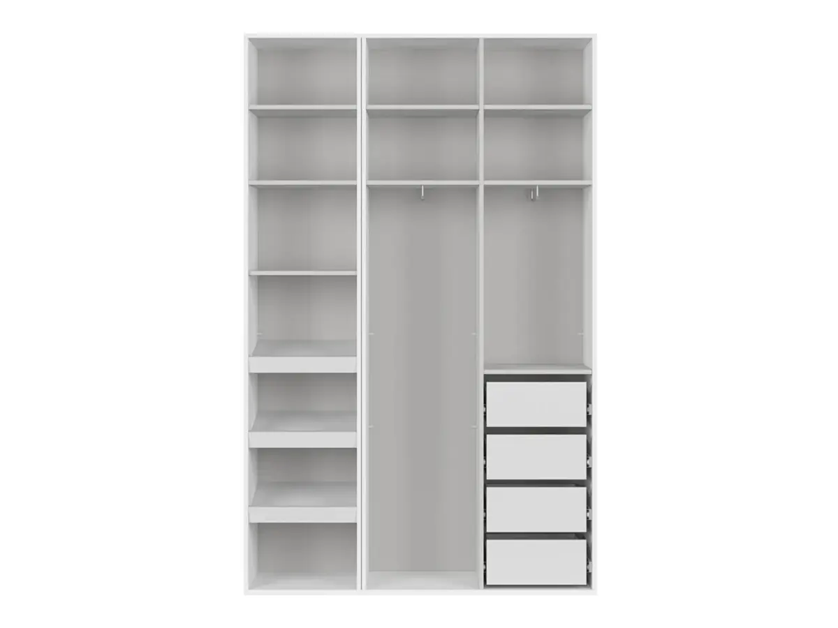 Armario modular Flex 150 cm con puertas y espejo blanco