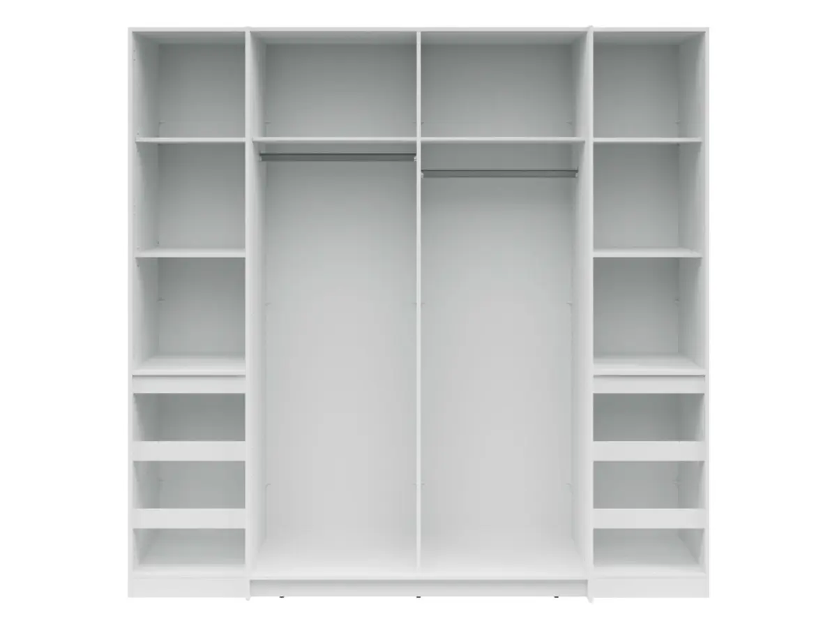 Armario de puertas correderas Fabio 215 cm con cajones blanco/grafito