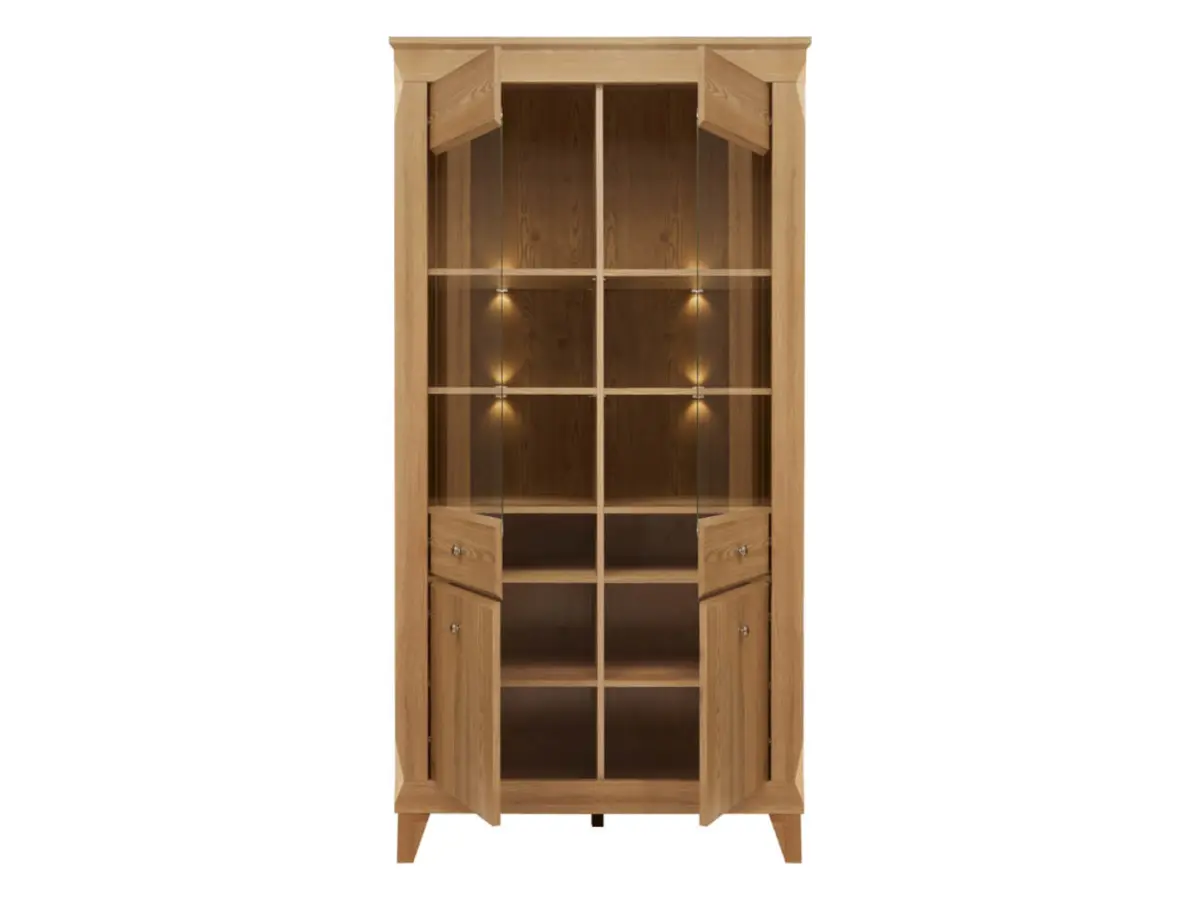 Vitrina Bergen 102 cm con 4 puertas alerce sibiu dorado