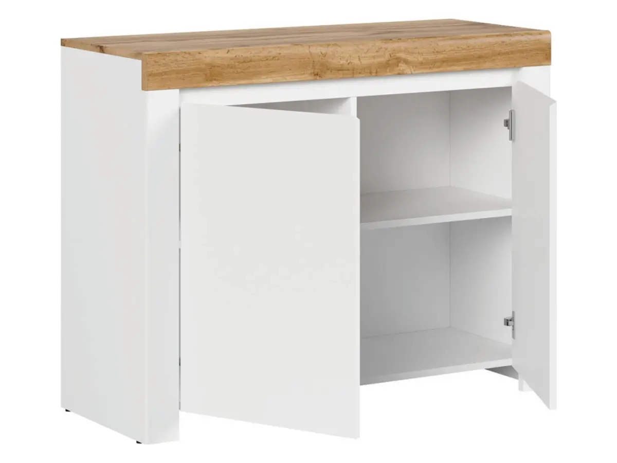 Mueble Holten 106 cm de dos puertas blanco brillo