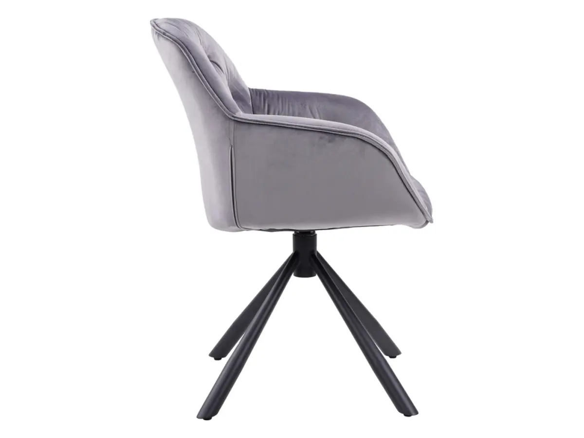 Крісло м'яке Eileen поворотне велюрове сіре