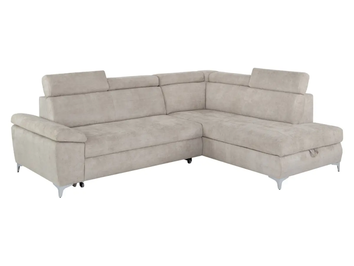 Sofá rinconera derecho Raul convertible con arcón beige