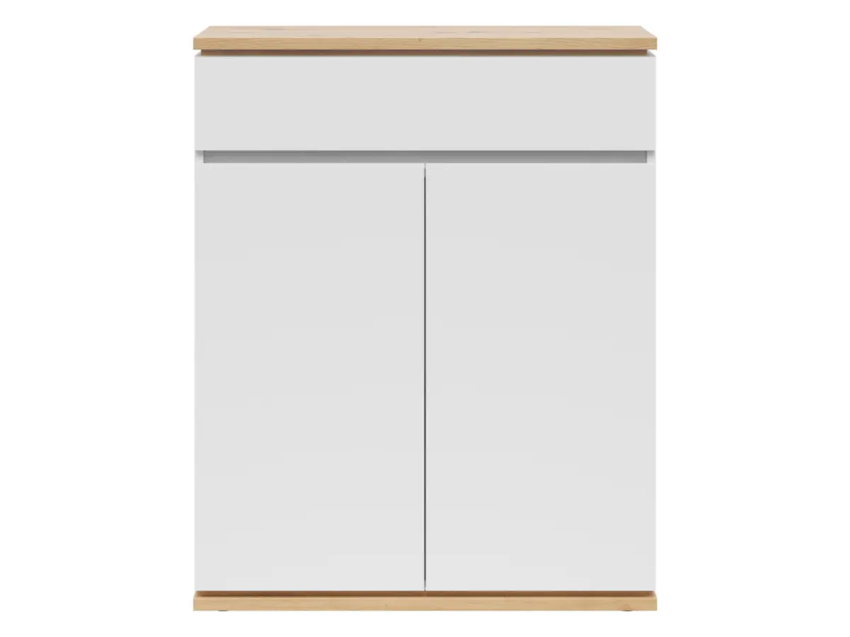 Комод Yamael 85 см с 2 дверцами и ящиком дуб артизан/белый