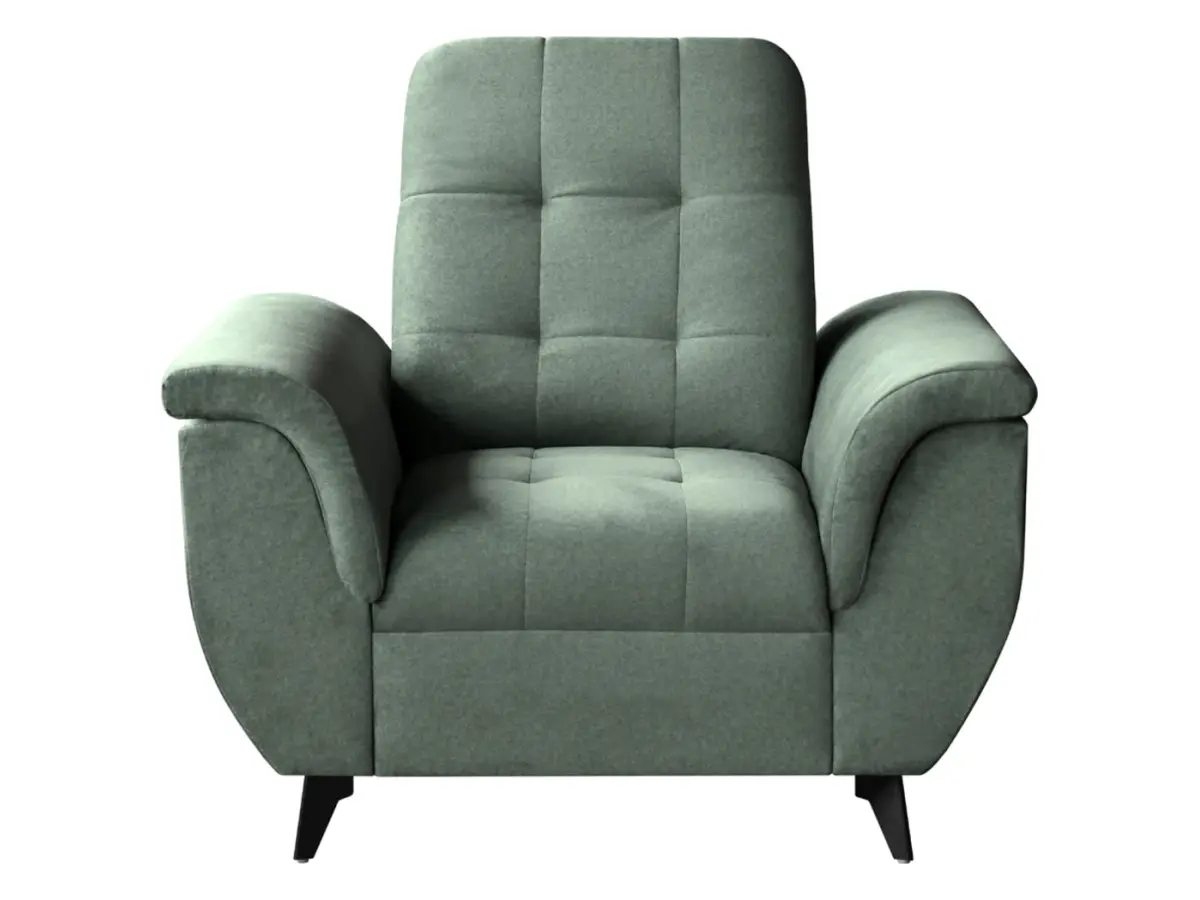 Sillón Doria de terciopelo verde