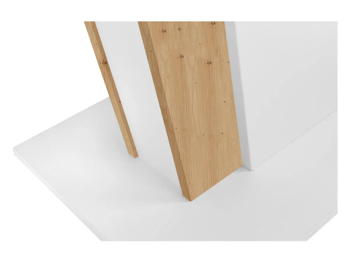 Mesa extensible Zalder 120/160x68 roble artisan/blanco