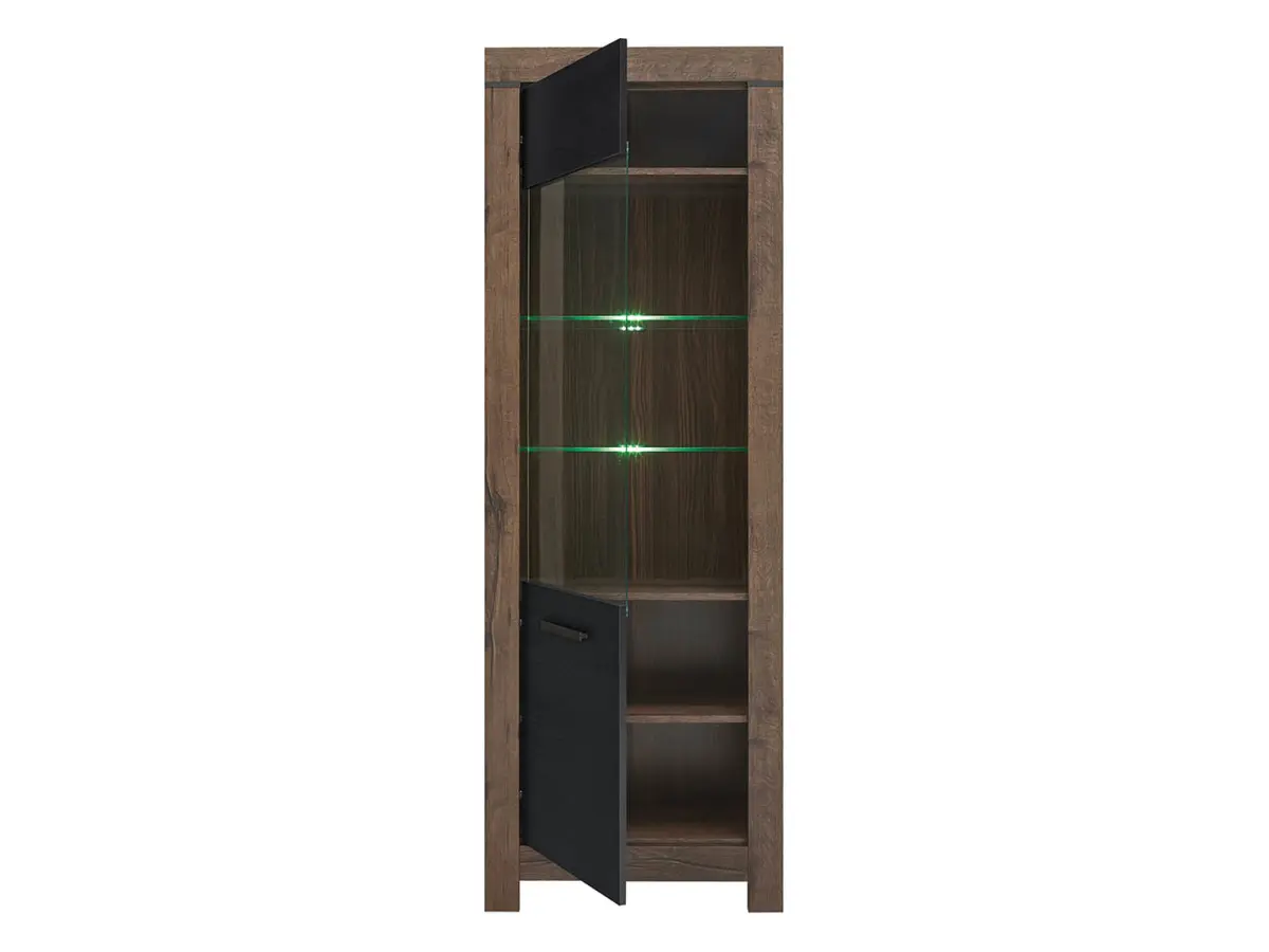 Witryna Balin 68 cm z drzwiami dąb monastery/dąb czarny