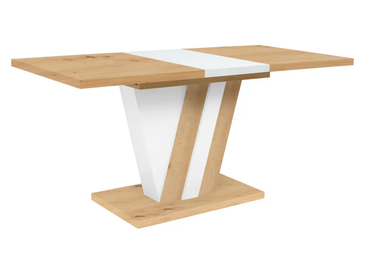 Mesa extensible Zatar 125/170x75 roble artisan/blanco
