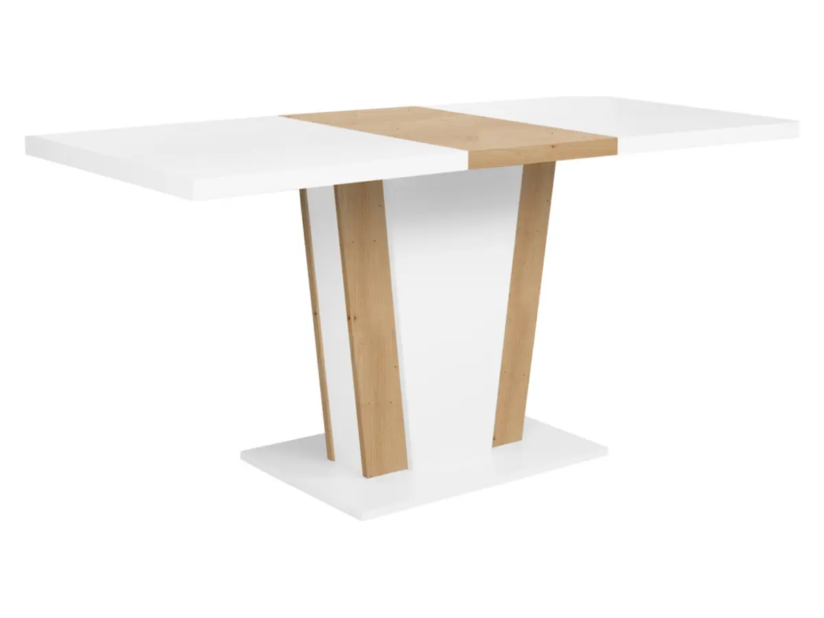 Mesa extensible Zalder 120/160x68 roble artisan/blanco