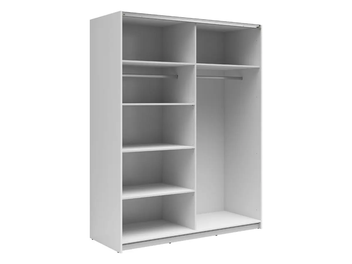 Armario de puertas correderas Tetrix 153 cm con espejo blanco brillo