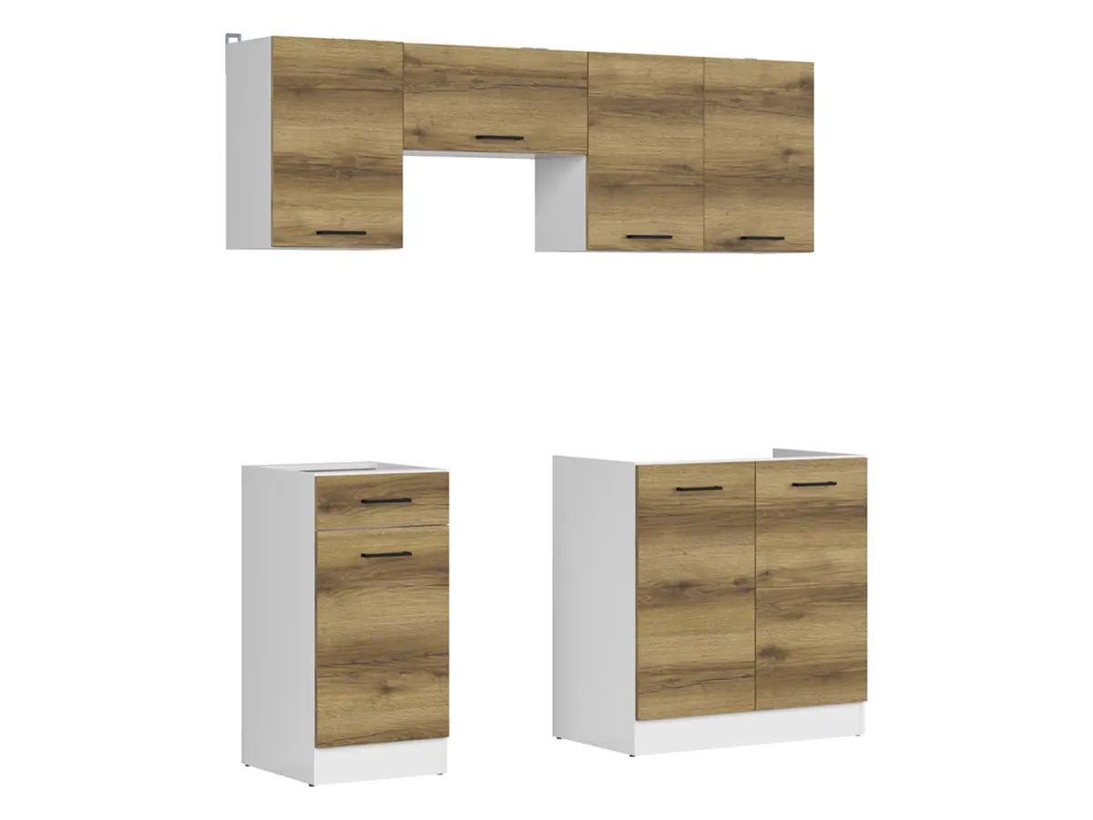 Conjunto de cocina Junona Line 180 cm roble delano claro sin encimera