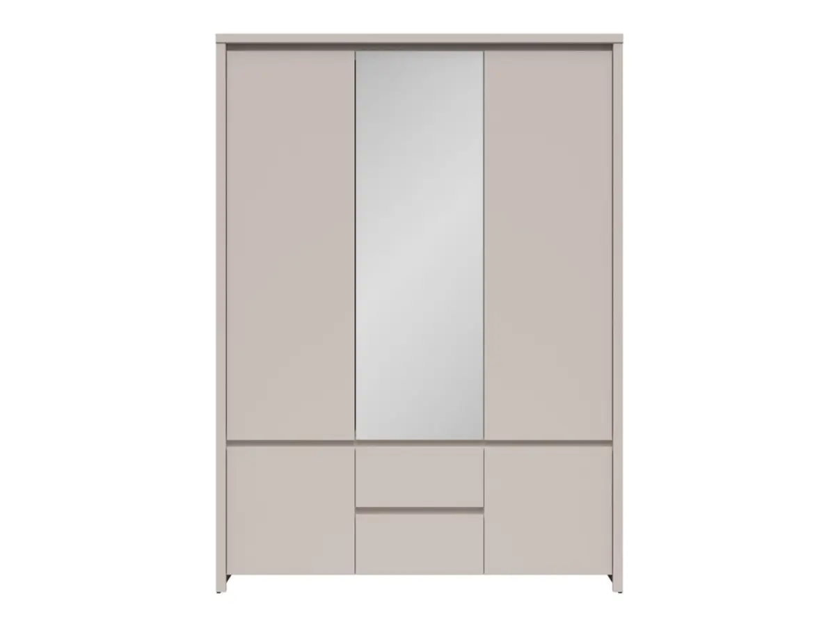 Armario de cinco puertas Kaspian 153 cm con espejo y cajones cachemira