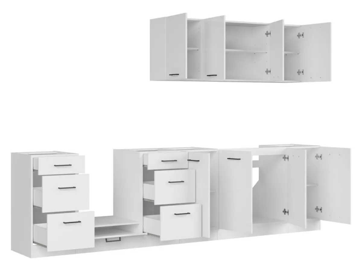 Conjunto de cocina Junona Line 300 cm brillo tiza