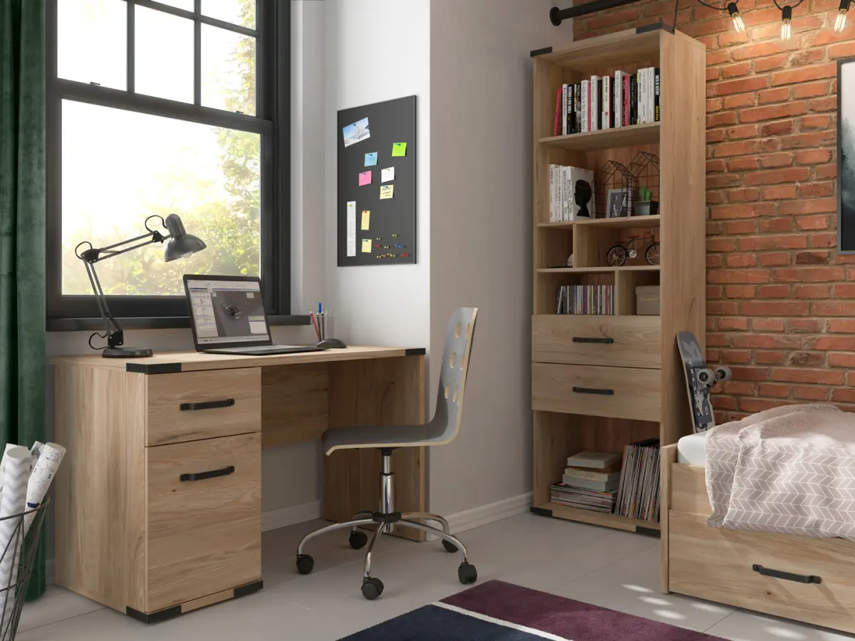 Escritorio Lara 117 cm con puerta y cajón fresno Belarus