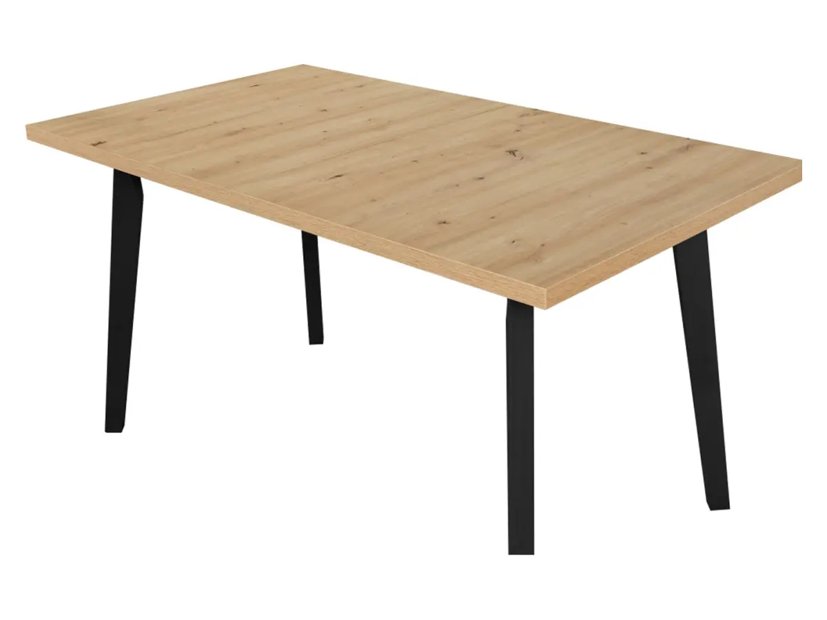 Mesa extensible rectangular Tomaz 140-180/80 roble artisan/negro