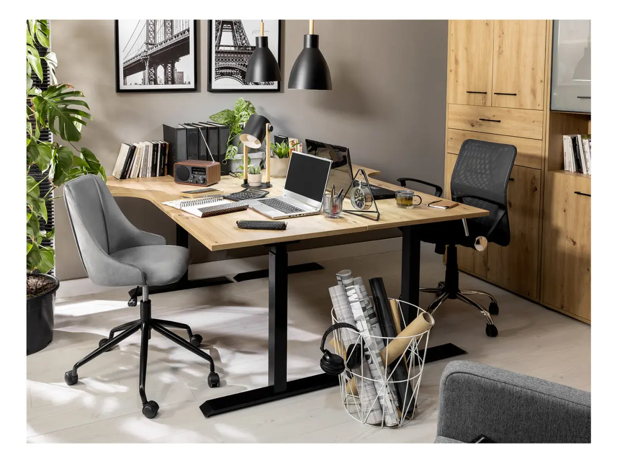 Biurko z regulacją elektryczną Space Office 160 cm dąb artisan