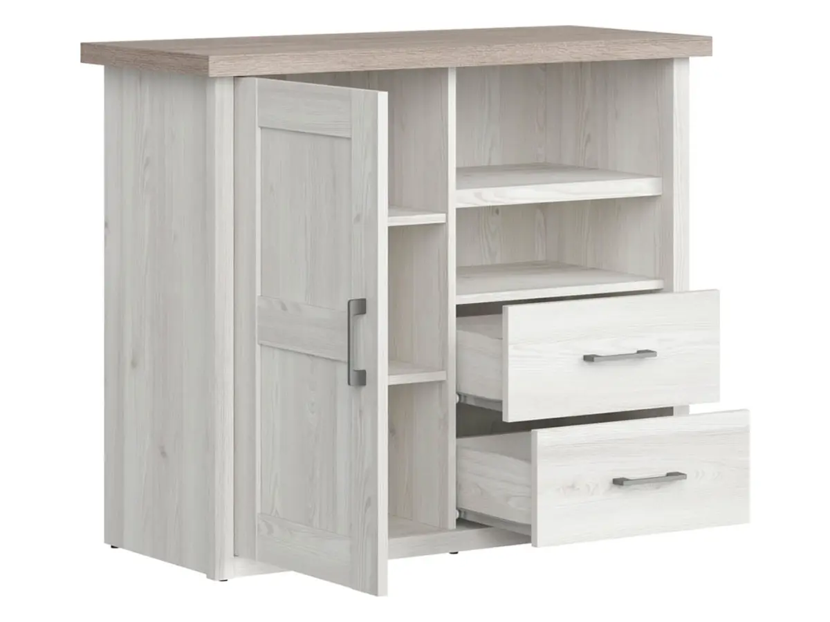 Cómoda Luca Baby 107 cm con puertas y 2 cajones alerce sibiu claro