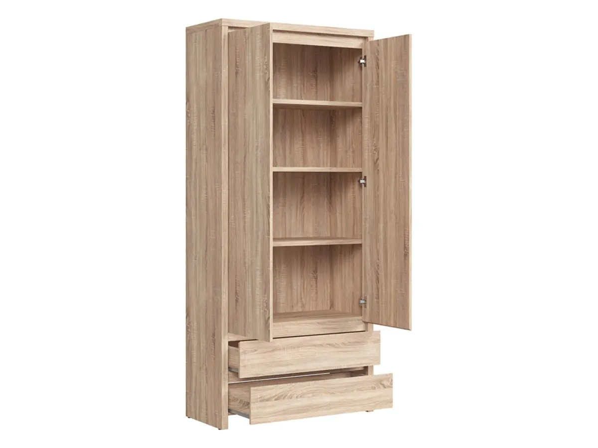Estantería Kaspian 90 cm con 2 puertas y 2 cajones roble sonoma