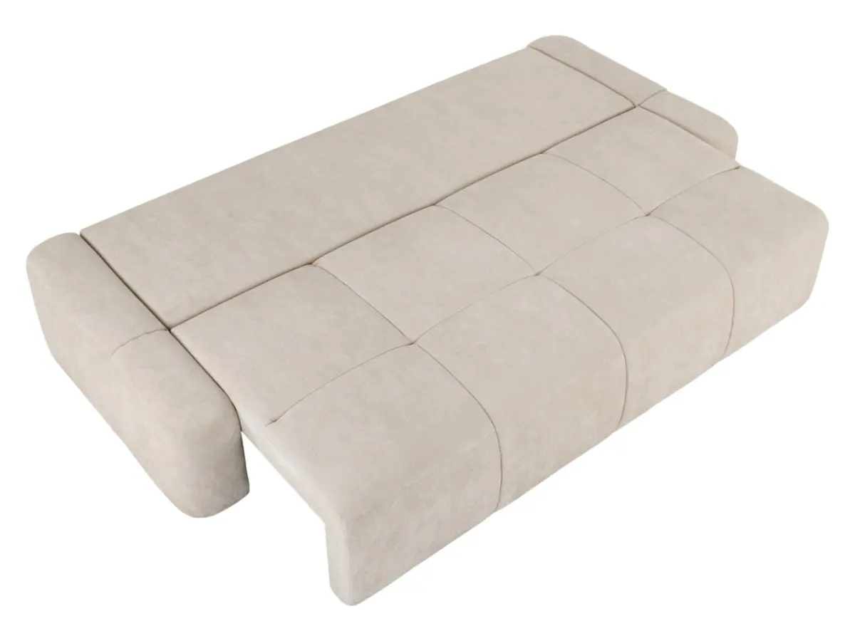 Sofá de tres plazas Hello convertible con arcón beige claro