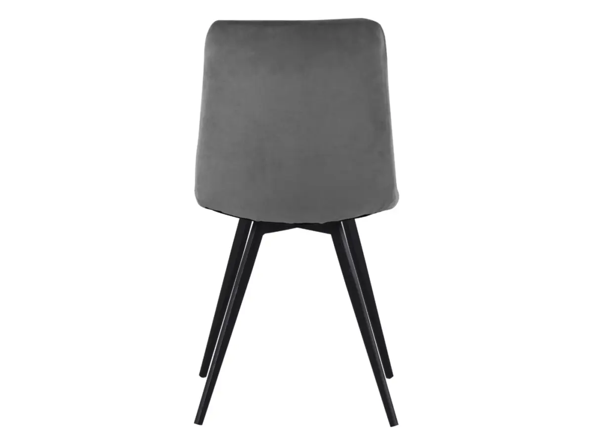 Silla tapizada Jamil de terciopelo gris