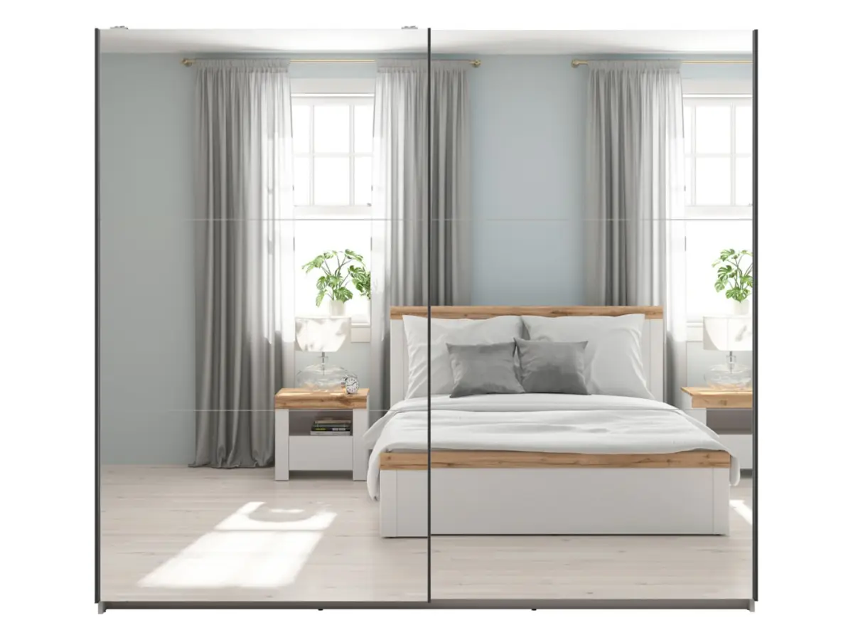 Armario de puertas correderas Tetrix 220 cm con espejo cachemira