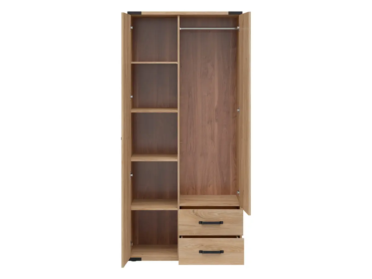 Armario de dos puertas Lara 90 cm con cajones fresno belarus
