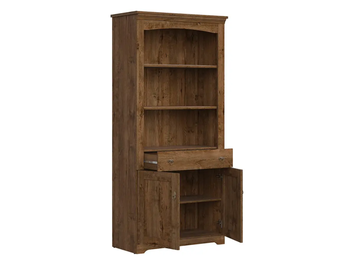 Estantería Patras 93 cm con 2 puertas, cajón y 3 estantes roble april